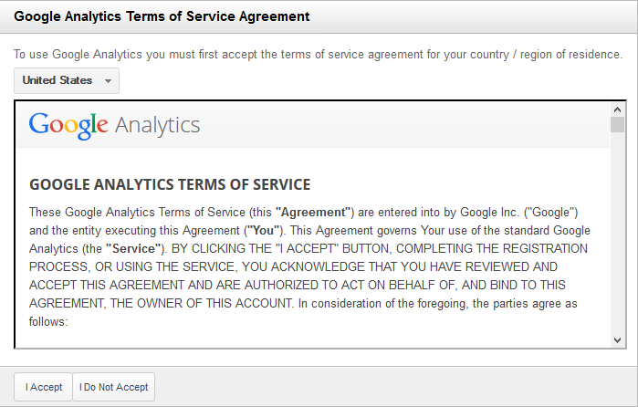 Google Terms of Service Agreeement