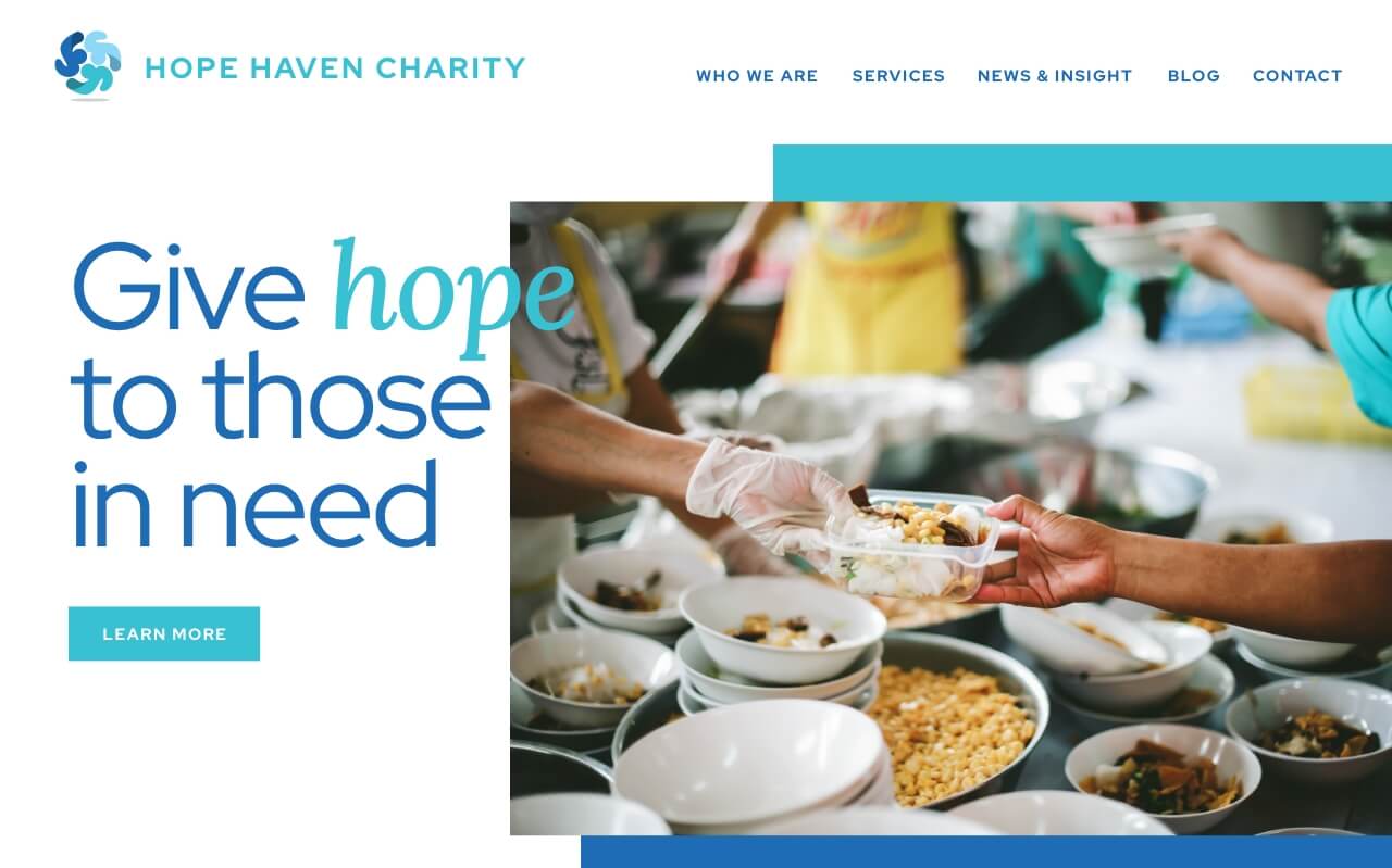 Web design for charity