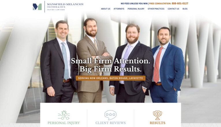 Law Firm Website with no scrolling homepage