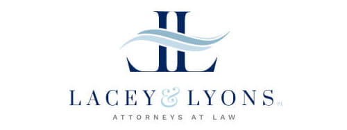 Logo of Lacey & Lyons, Attorneys at Law, featuring intertwined "L" letters with a wave-like element above and the firm's name and title below.