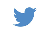 Blue Twitter bird logo on a white background.