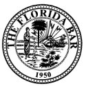 The logo of The Florida Bar featuring a circular design with a scene of a man and nature, and the year 1950 at the bottom.